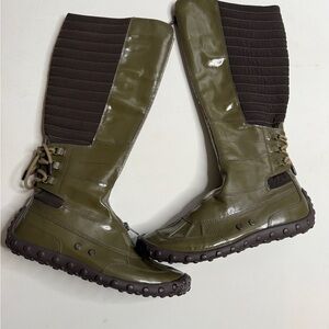 Limited Edition Nike Lab g-series Army Green Rain  Boots with front zip - *Rare*